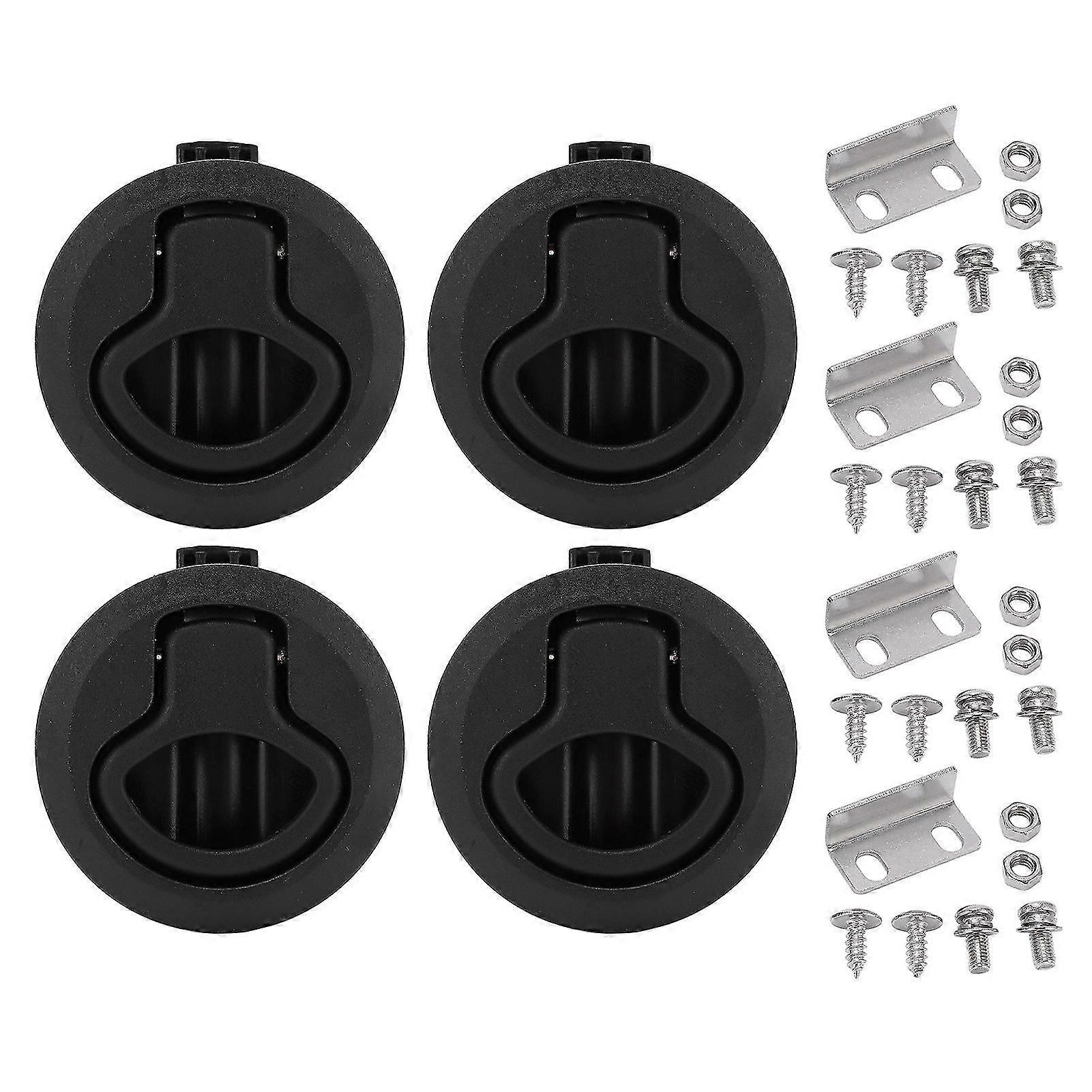 61mm/2.4in Marine Flush Pull Slam Latch Round Ring Lock Boat Cabinet Hardware for Hatches Yachts RVs