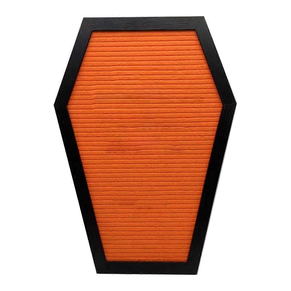 Coffin Letter Board, Decoration Gothic Decor Spooky Gift Orange