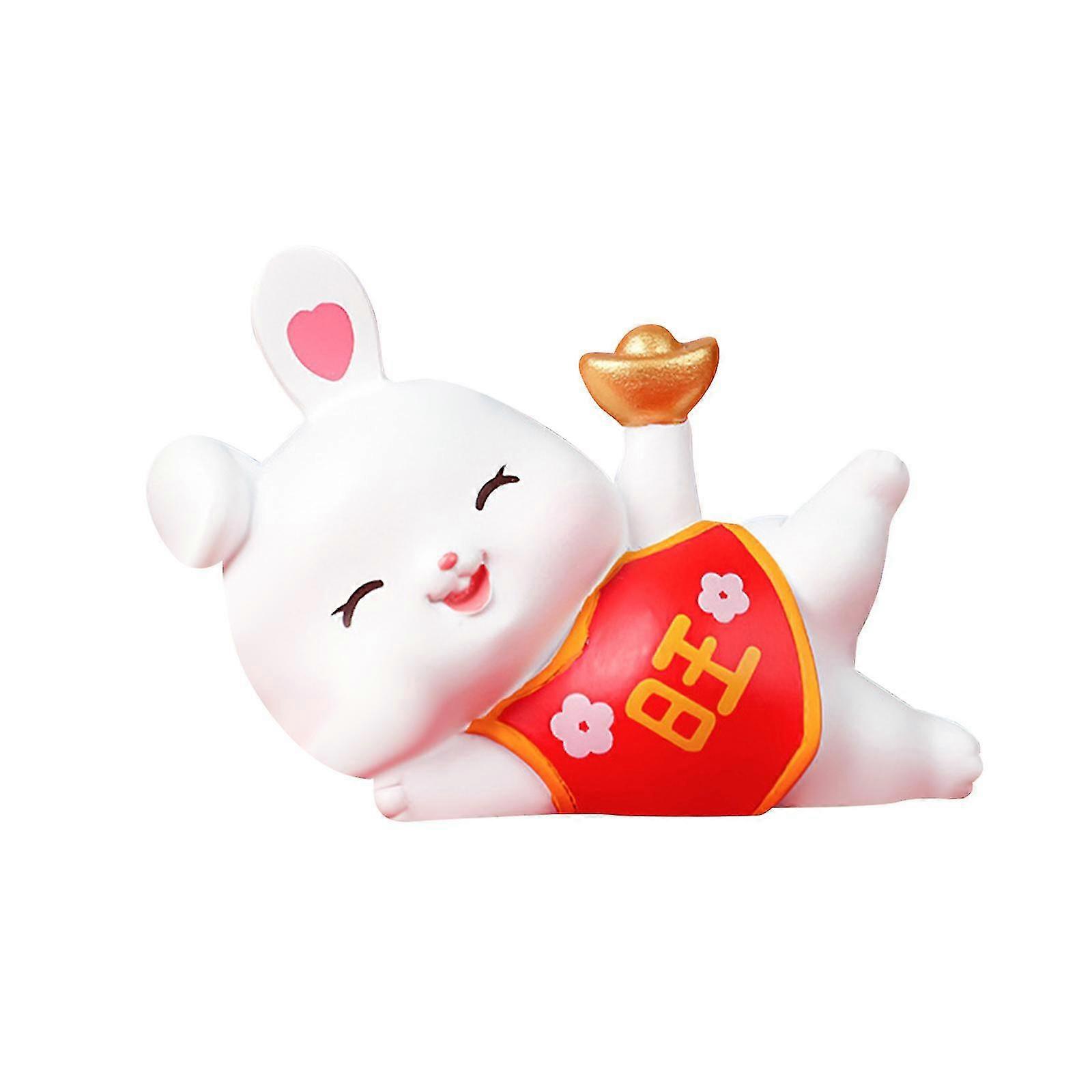 Decorative Rabbit Statue for Car Home Decor Perfect Scene Layout