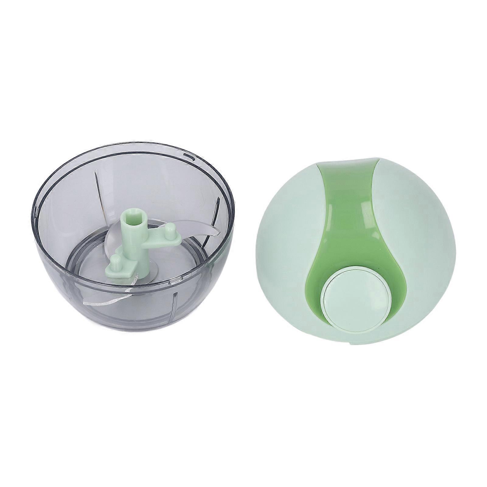 Pull-String Manual Garlic Chopper - Compact Green Kitchen Tool