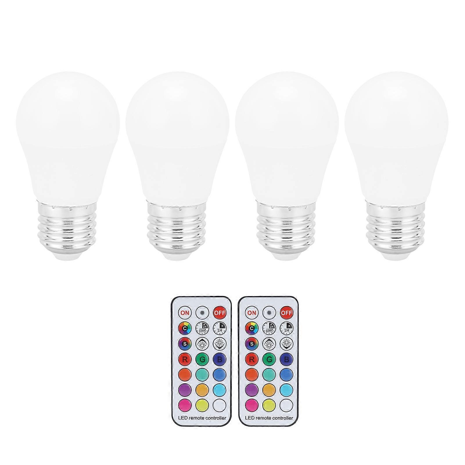 4Pcs 12 Color RGB LED Light Bulb 5W Color?Changing 500LM Dimmable E27 E26 Spiral Colorful Bulb