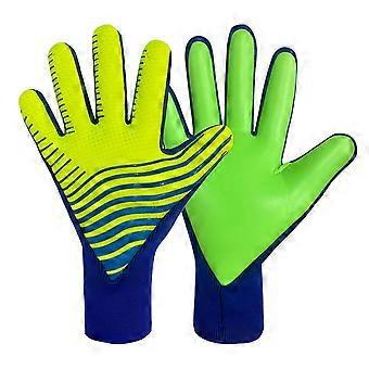 Soccer Goalie Gloves Goalkeeper Gloves with Fingersave Wrist Protections Strong Grip Goalkeeper Gloves for Youth, Adults  Color blue and green Number
