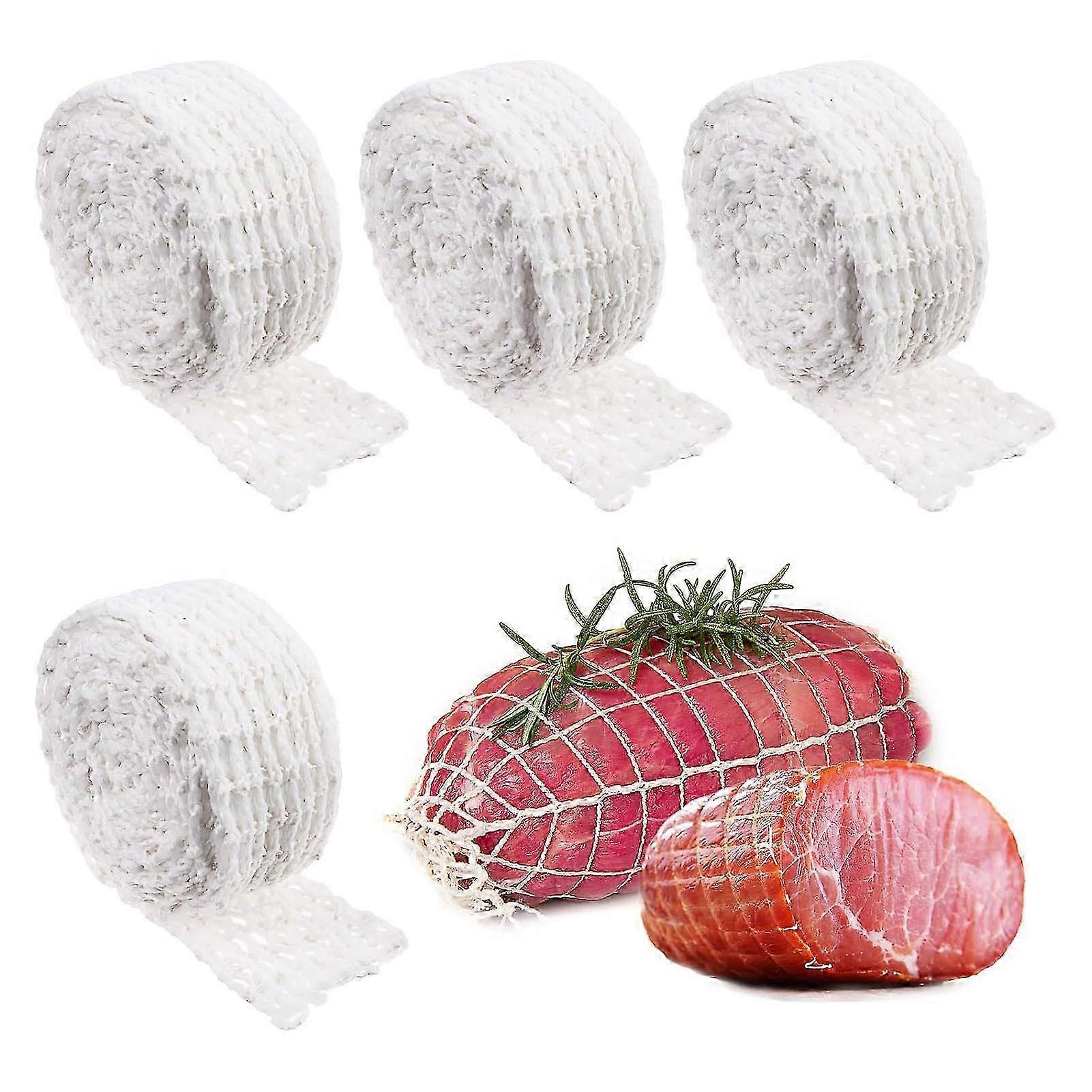 4PCS Meat Netting Roll Cotton Smoked Meat Poultry Ham Netting Wrapping Net for Beef Sausage Making SZRH A-F