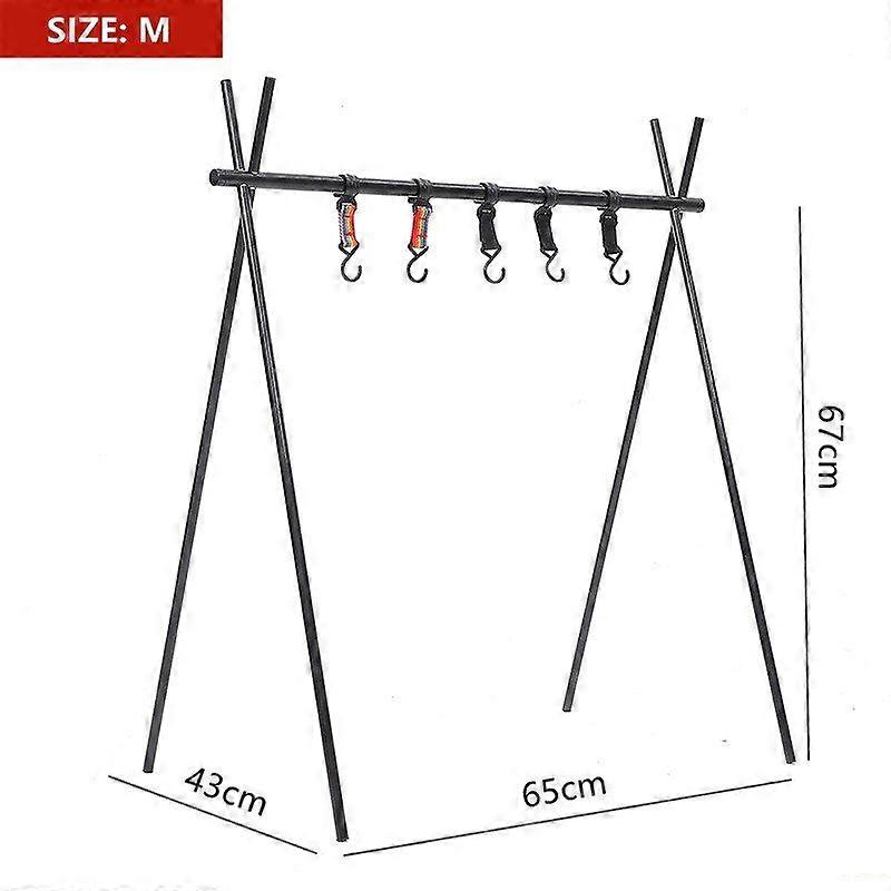 Outdoor Camping Hanging Rack Folding Tripod Foldable With Hook Cookware Pan Pot Lamp Clothes Storage Hang Stand Portable Lamps