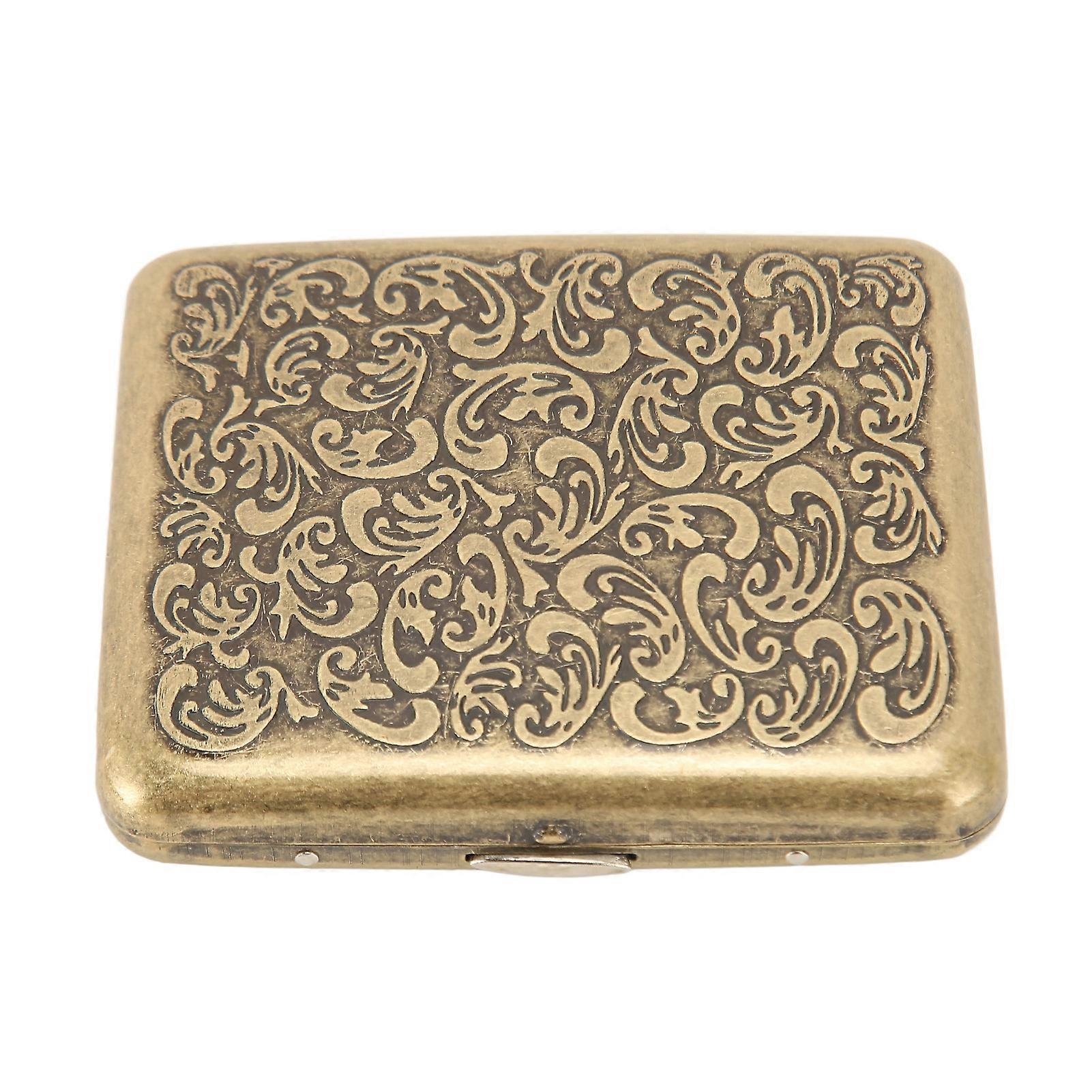 Metal Cigarette Case 20 Capacity Spring Clip Open Portable Compact Vintage Cigarette Holder Case for Outdoor