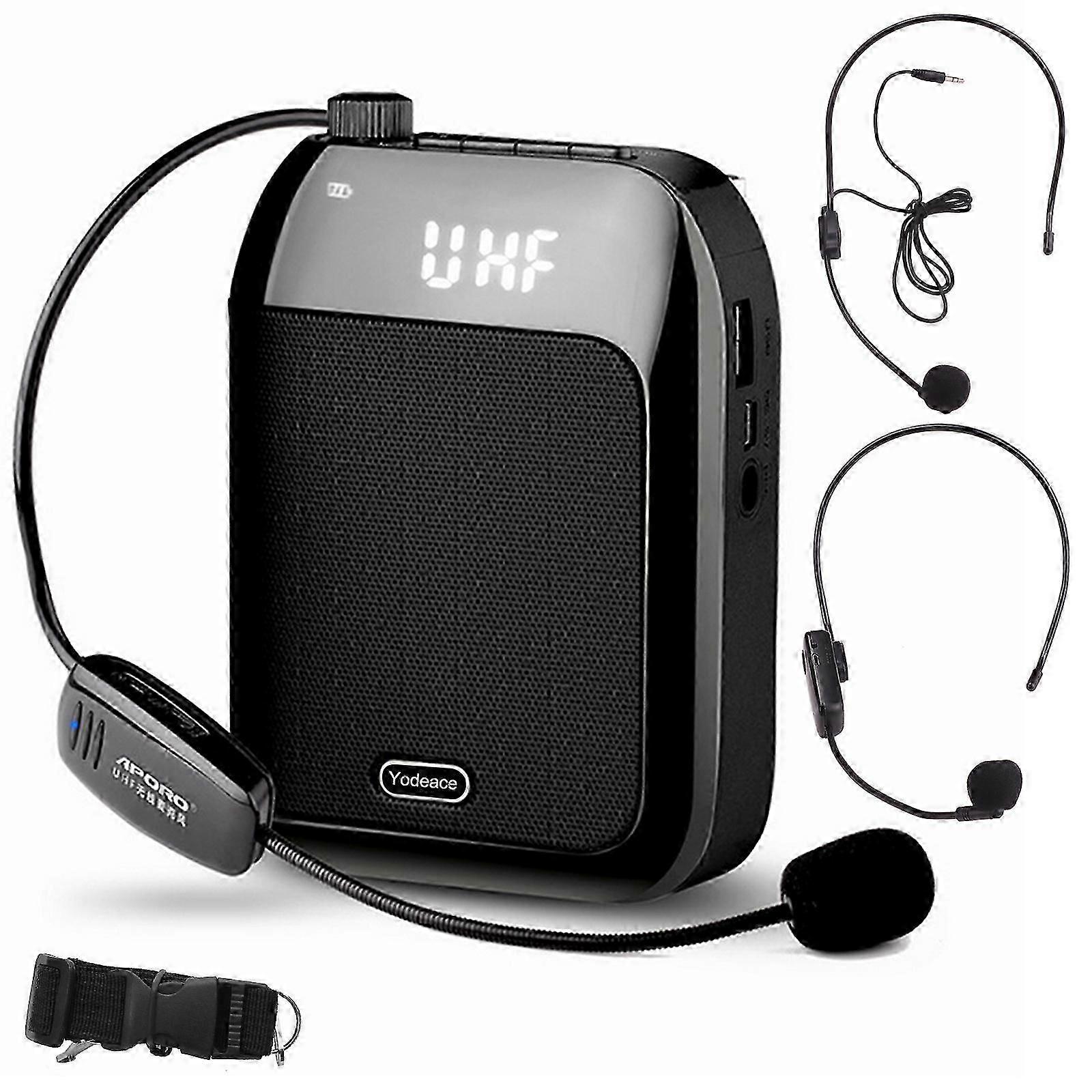 Gosear Voice Amplifier 15W Haut-parleur vocal portable multifonctionnel compatible Bluetooth avec microphone sans fil pour les enseignants