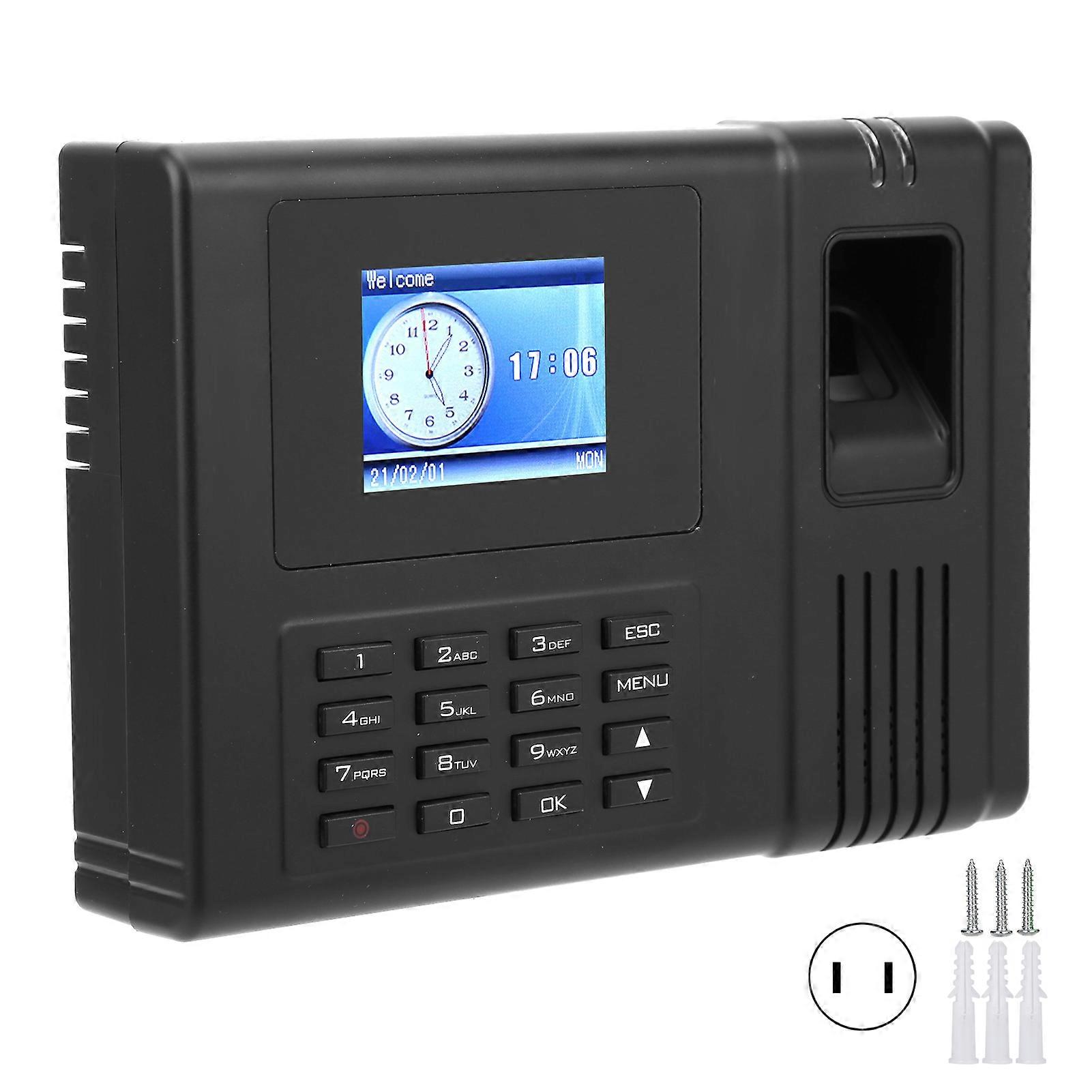 2.4in Color Screen Attendance Machine Fingerprint Password Employee Checking‑In 110‑270V
