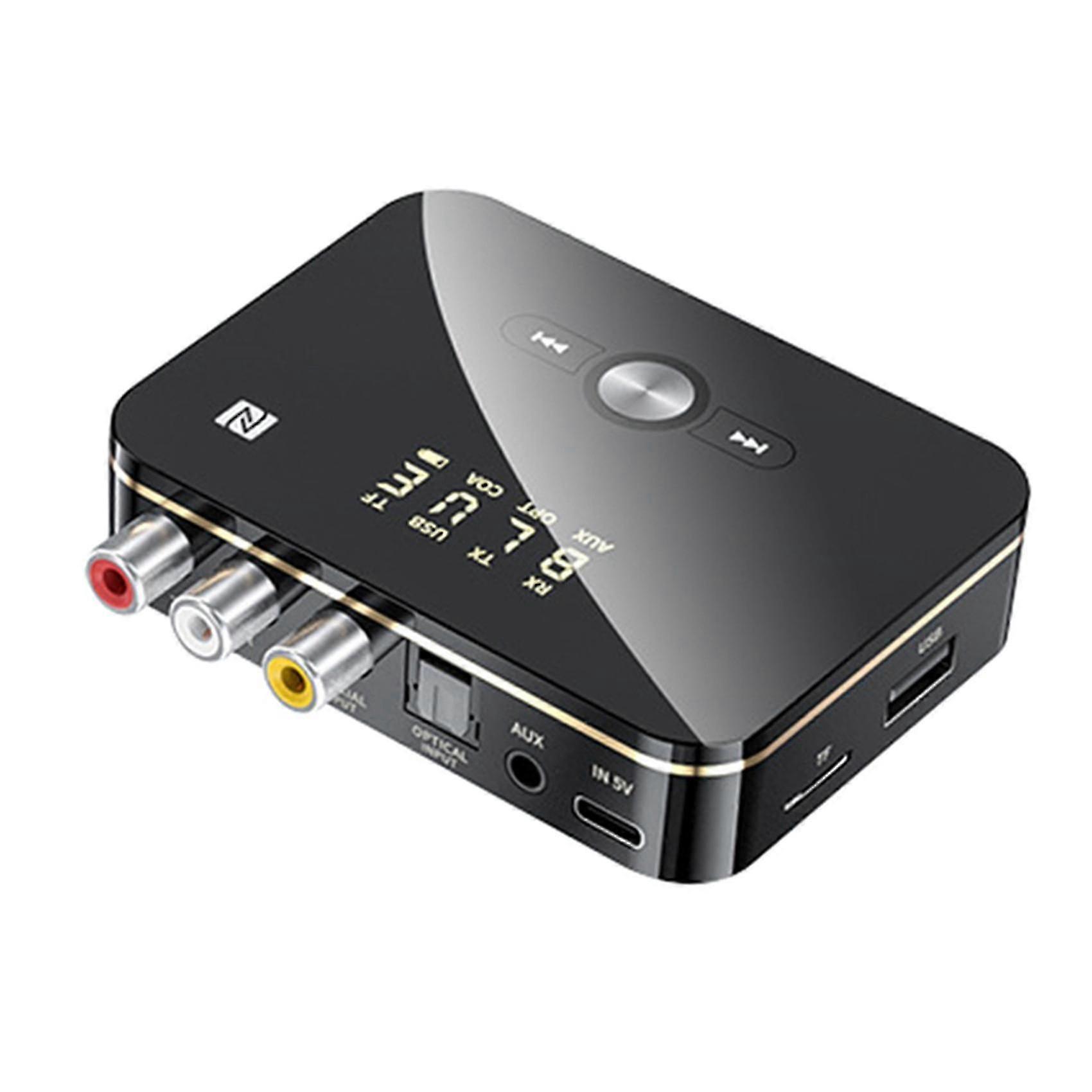 M8 Bluetooth 5.0 RCA Audio Receiver Transmitter APTXLL 3.5mm AUX Music Wireless Adapter with Mic NF Edition a