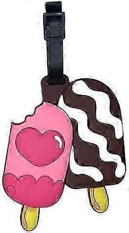 JiaWei かわいいアイスクリーム ケーキ シリコン ラゲッジ タグ スーツケース、バックパック、トラベル バッグ用の楽しい ID タグ、10 代の若者と大人に最適 68w