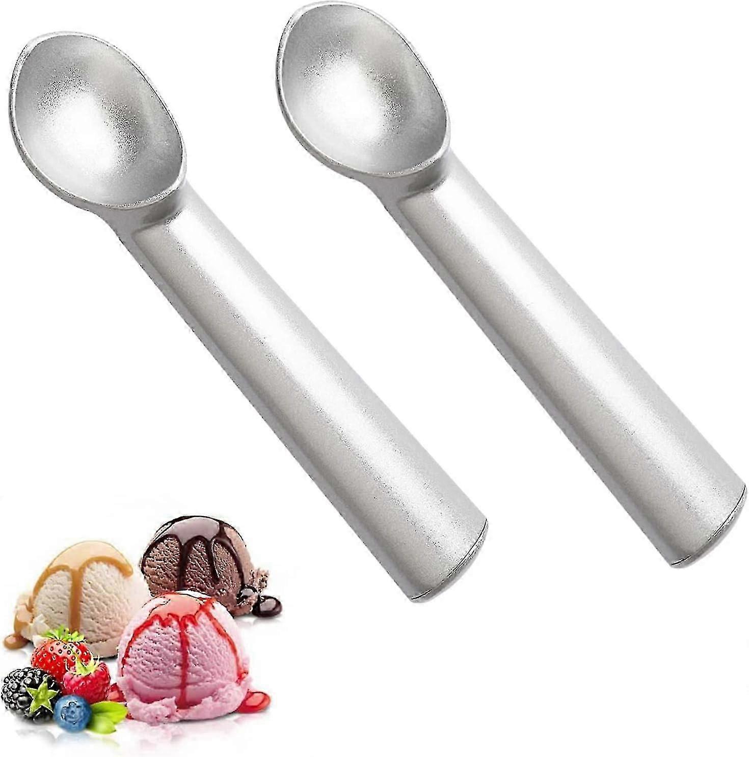 2 Pcs Silver Ice Cream Scoop, Catalpa Alloy Ice Cream Scooper Non-stick
