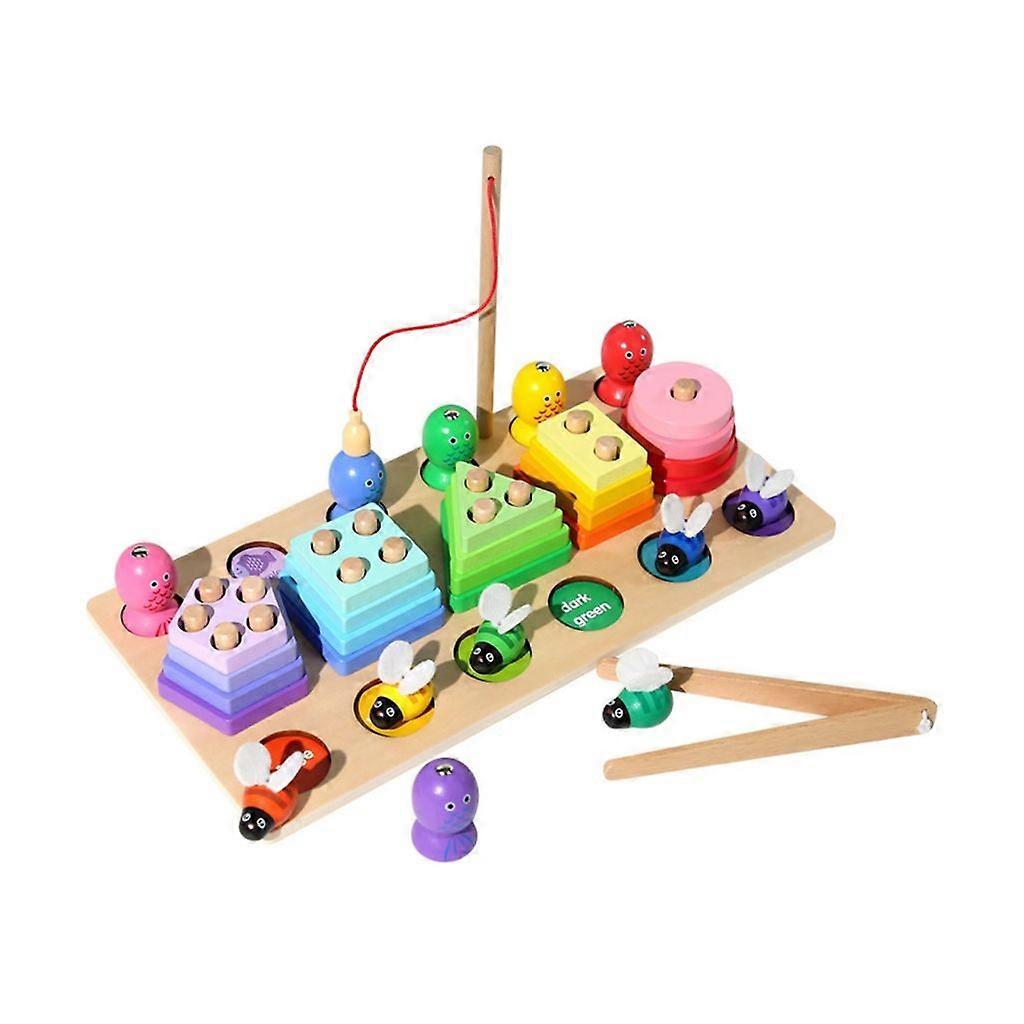 Interactive Kids Pull Insect Game Color Cognition Shape Matching Table Game Educational Appliance Novelty Game