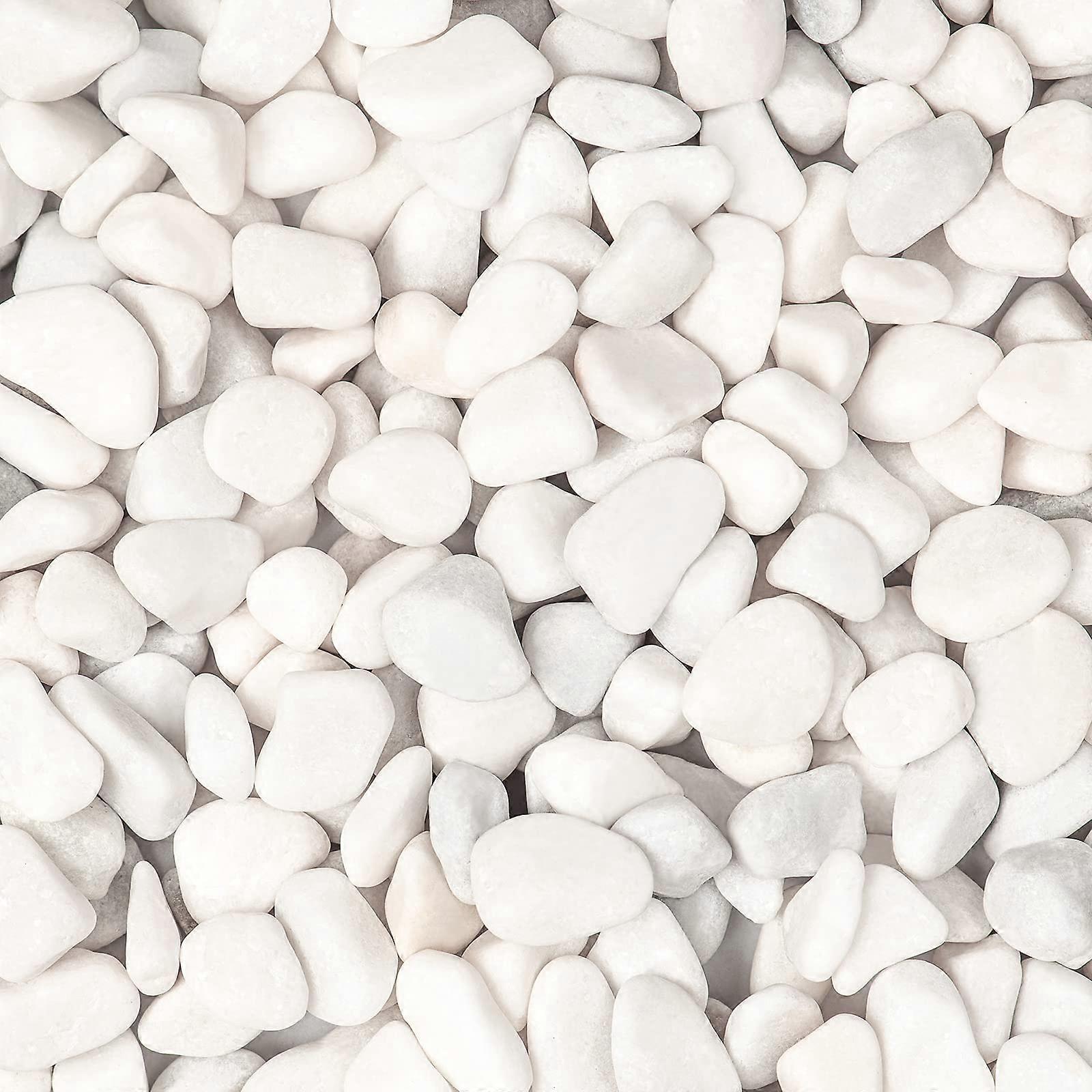 5lbs White Natural River Rocks, Polished for Pebbles Plants Garden, 0.30.8 inch Decorative
