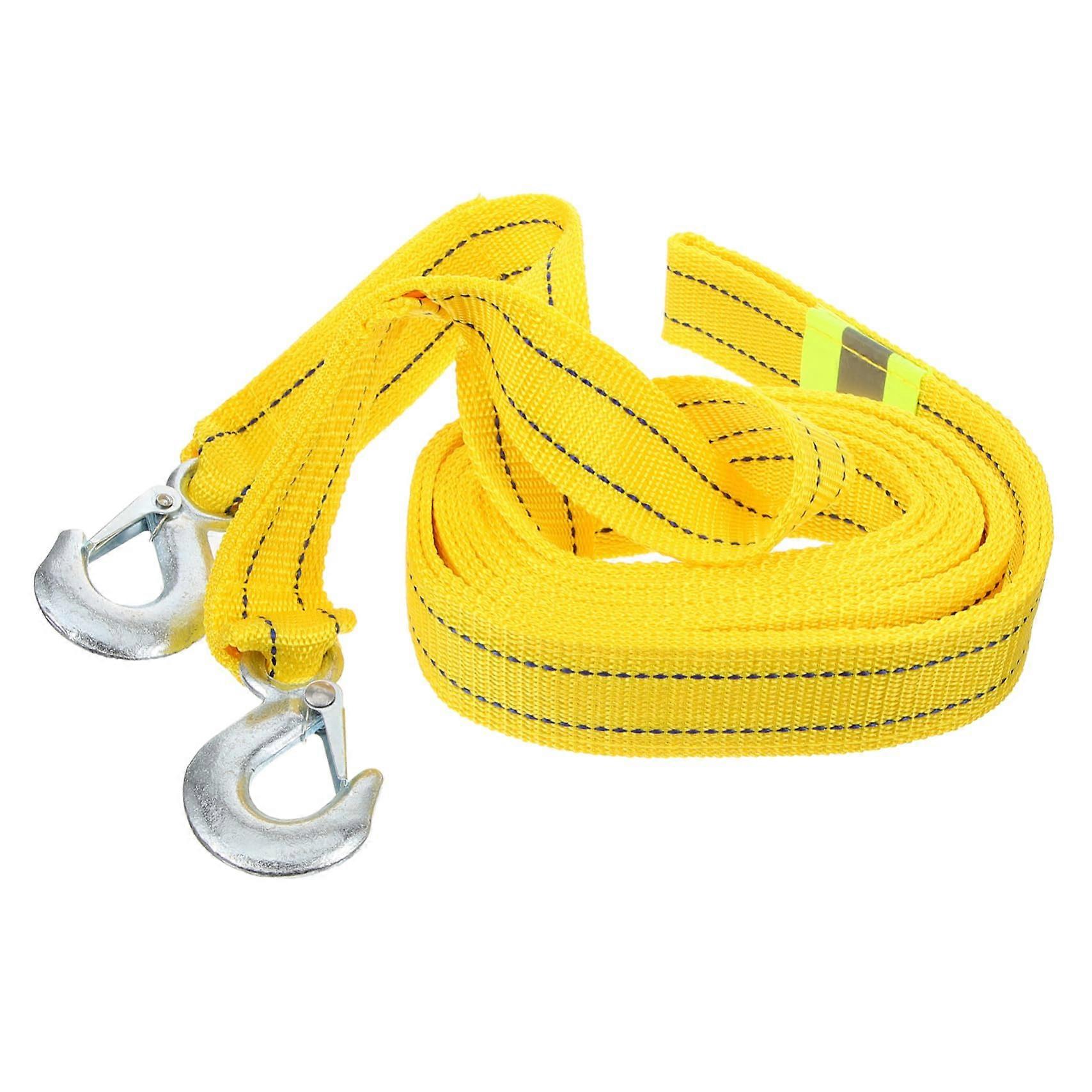 5 Ton Car Towing Rope Double Stranded Polyester Car Thicken Trailer Towing Strap Winch Rope Hooks