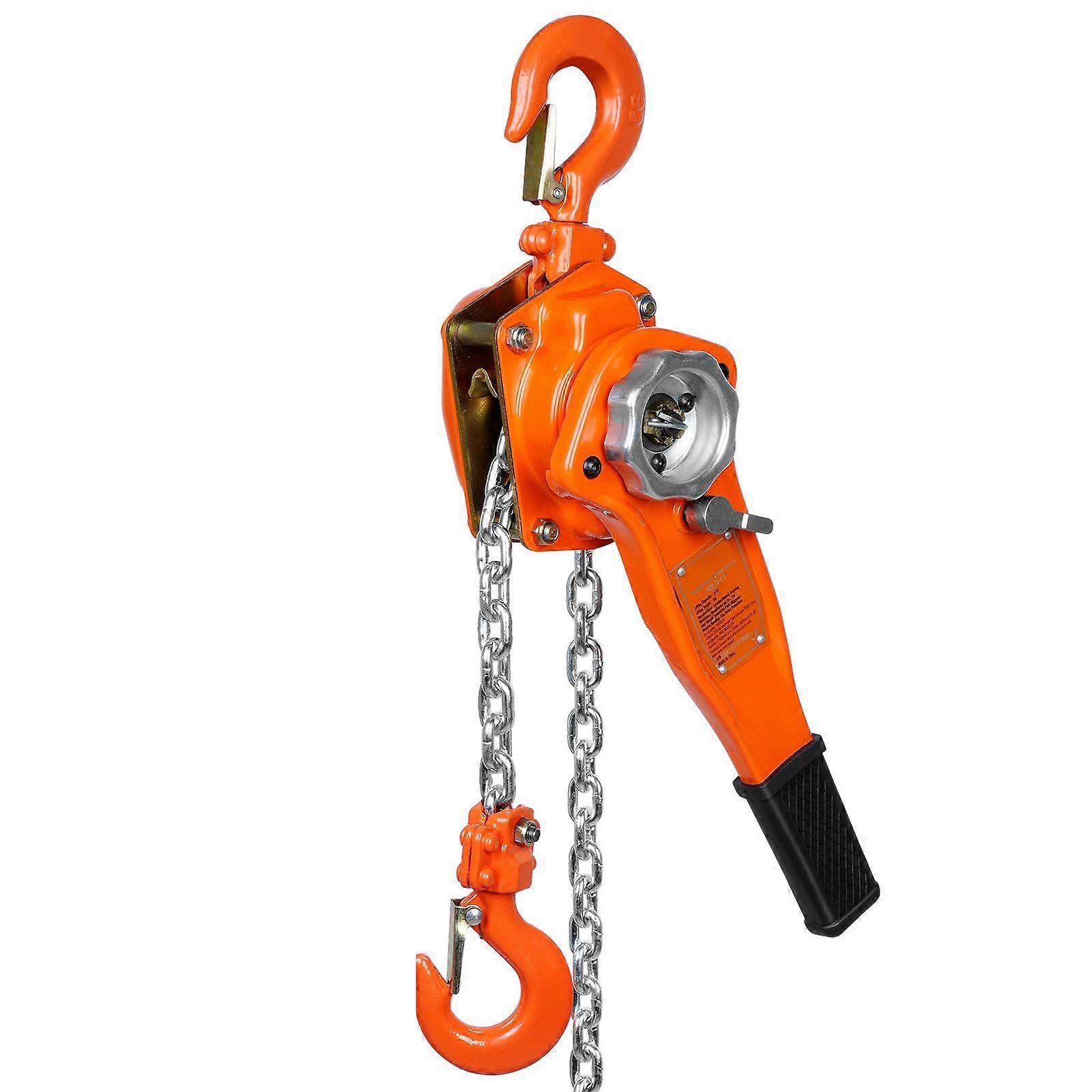 Manual Lever Chain Hoist, 3/4 Ton 1650 lbs 10 FT Come Along, with Weston Double-Pawl Brake 360 Rotation Hook, for Garage Factory Dock