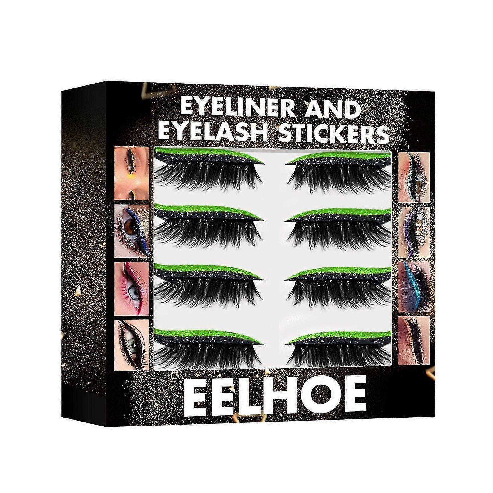 3D Glitter Seven Color Eyeliner False Eyelash Sticks, Glue Free Self-Adhesive Eye Makeup Eyeshadow Sticks