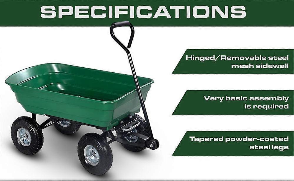 Directly2u Garden Dump Cart With Steel Frame And 10 Inch Pneumatic Tires 250 Kg Capacity Wheelbarrows Carts Wagons