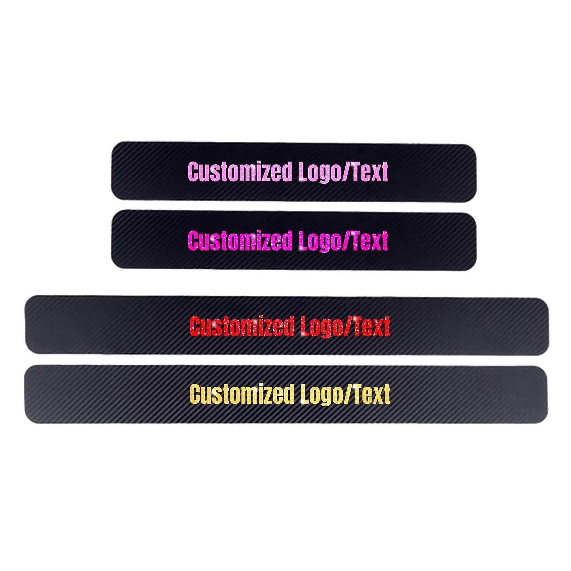 Custom Carbon Fiber Door Sill Strips For Cars Trucks SUVs Scratch-Resistant Name Logo Text Image Customization