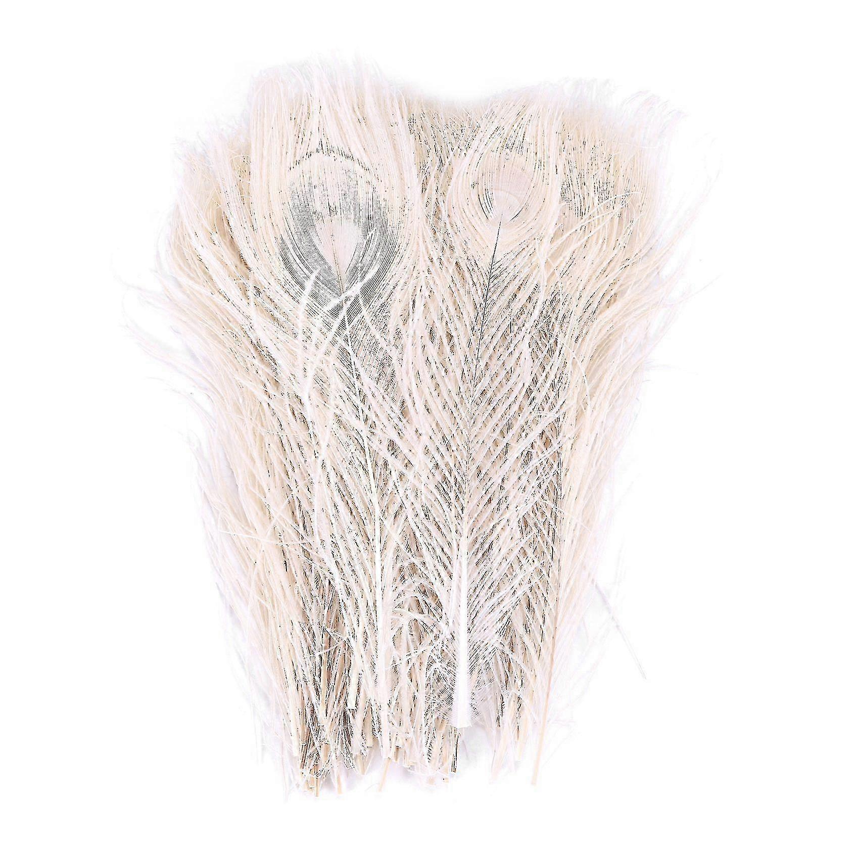 50 penas de pavão no olho, 10 a 12 polegadas da pena de pavão casamento de pcs/branco natural