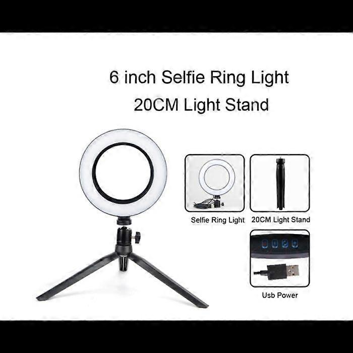 6" Dimmable LED Ring Light with Tripod for Selfies, Makeup, and Live Streaming - Adjustable Color Temperature