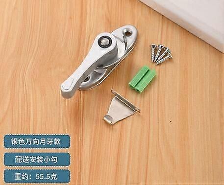 2 Sets Stainless Steel Crescent Lock with Hook Universal Window and Door Locks Secure Sliding Window Lock Sash Lock for Windows and Doors