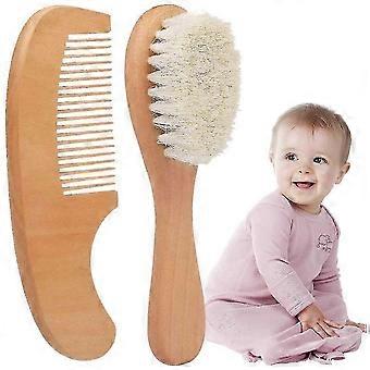Packungen mit Babybürsten und Naturholzkämmen