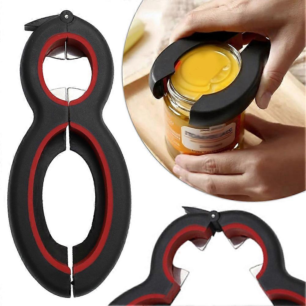 6 in 1 Multi Opener Bottle Jar Can Opener for Kitchen Non Slip Lightweight Lids Removal Tool