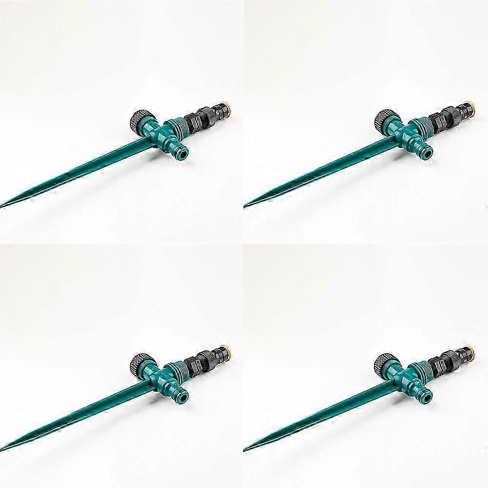 (360 degree adjustable sprayer + dark green soil insert + nipple series) Four sets of Garden Tool Irrigation Watering System