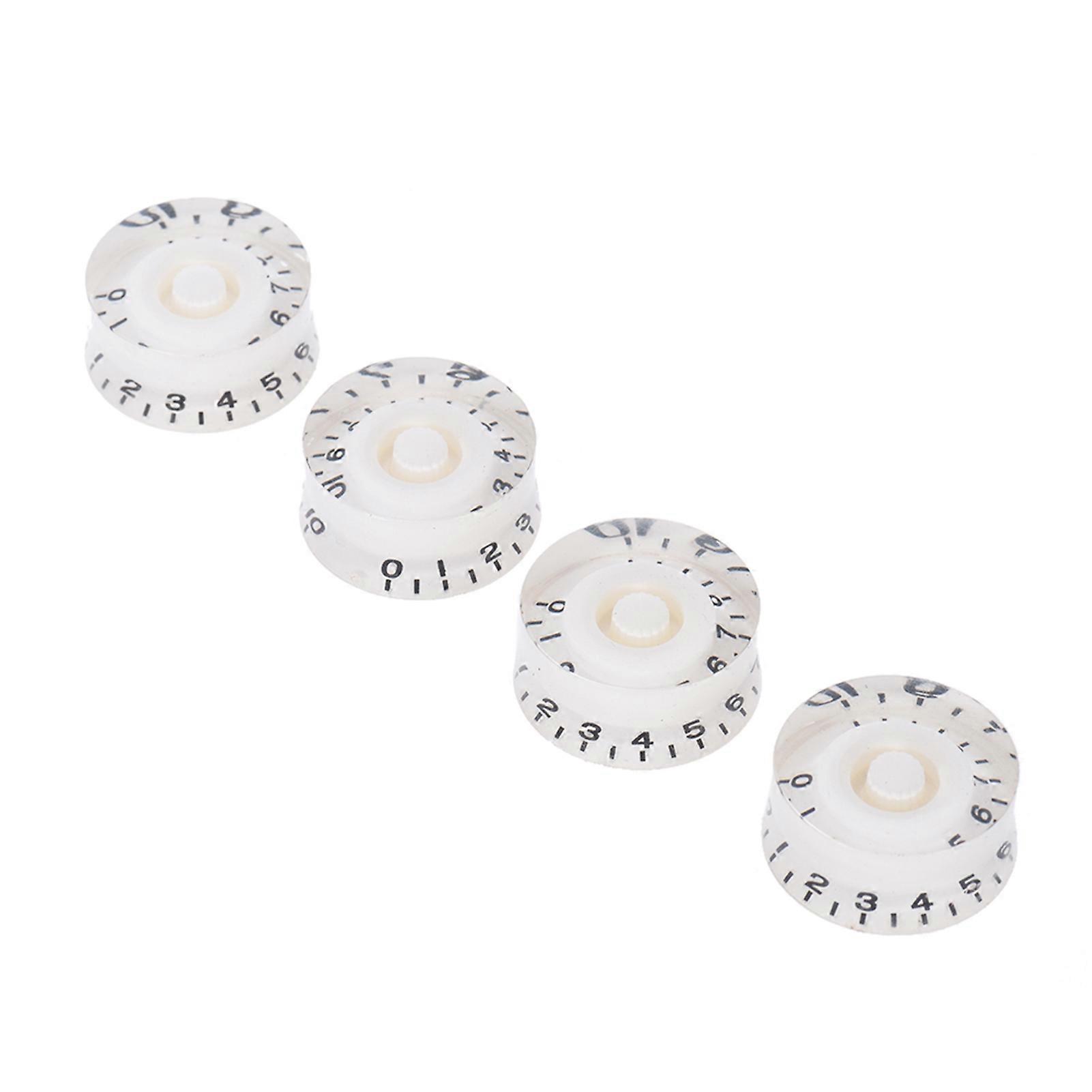 4pcs Speed Volume Tone Control Knobs 26.2mm White for Guitar