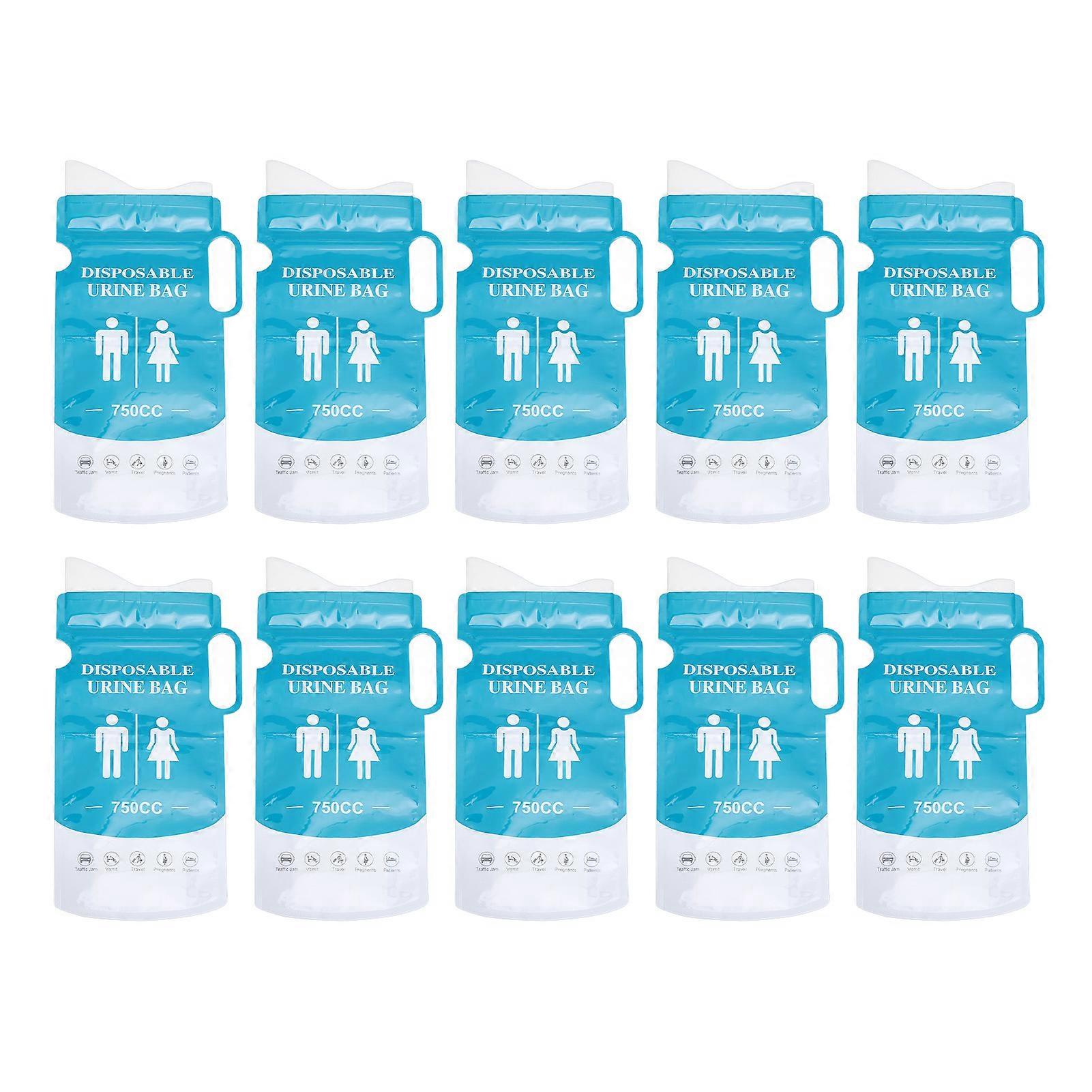 Lot de 10 sacs d'urine portables à solidification rapide, jetables, pour urinoir d'urgence, pour voitures