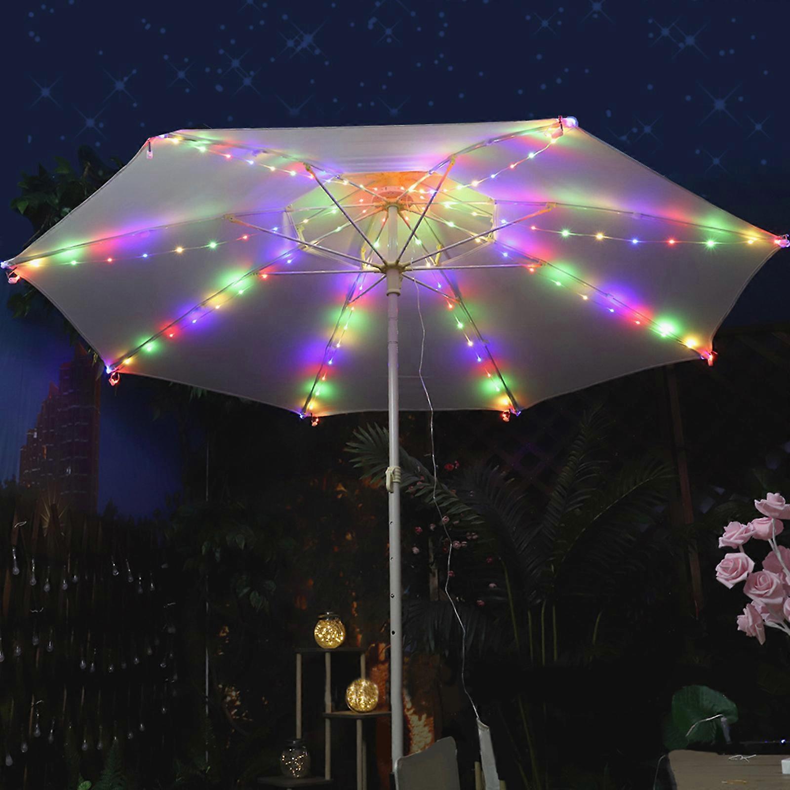 LED Parasol Lights 104 LED Colorful String, 13cm Disc, 9.38FT Cable
