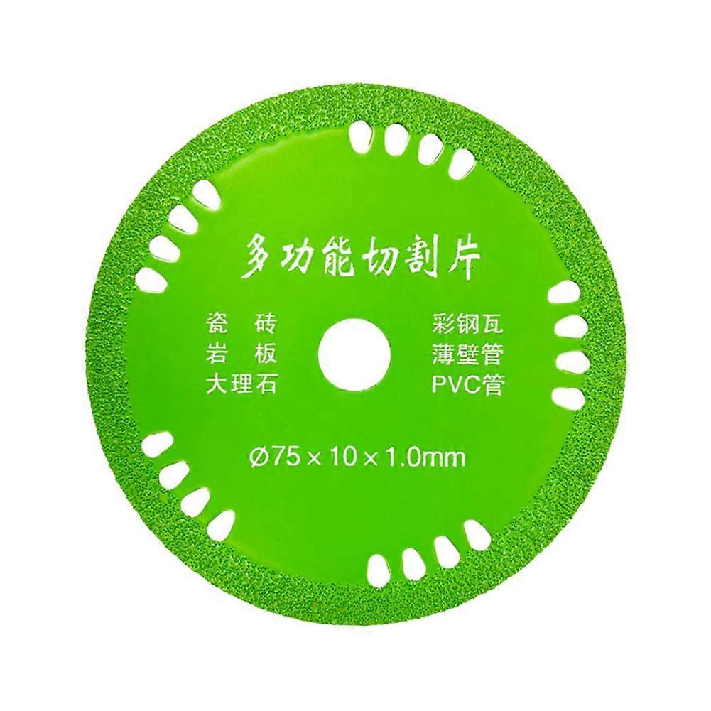 Green 75mm (A) $ Brazed diamond cutting blade 75mm multi-function slicing 3-inch tile rock plate seam cleaning mini angle grinder dedicated