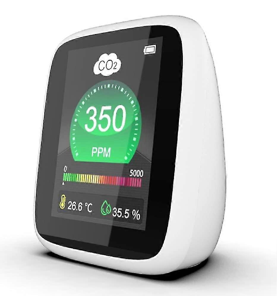 CO2 Carbon Dioxide Air Quality Monitor with Temperature and Humidity Sensor Readings on LED Display
