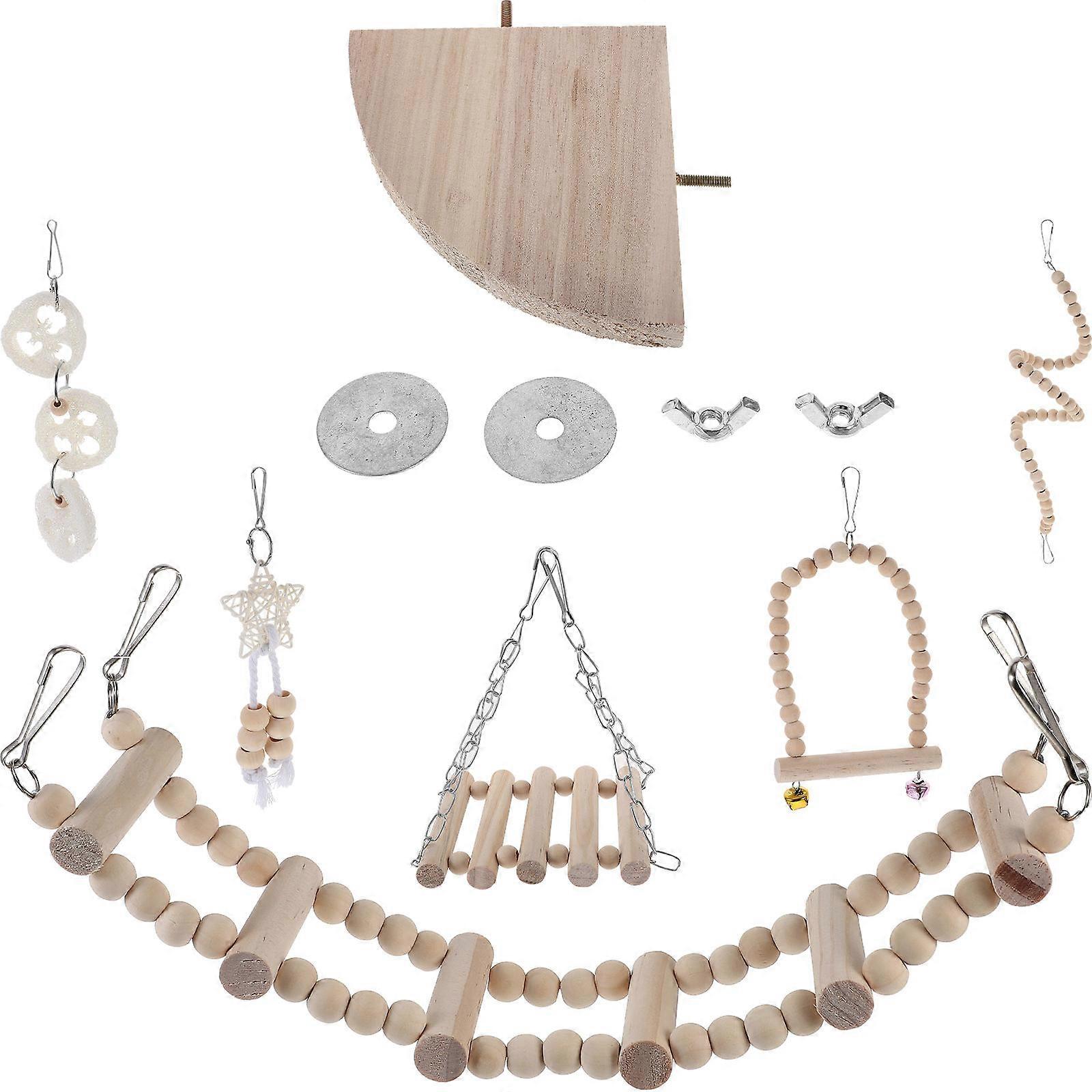 Bird Cage Accessories with Chew Toy and Stand for Parakeet Engagement