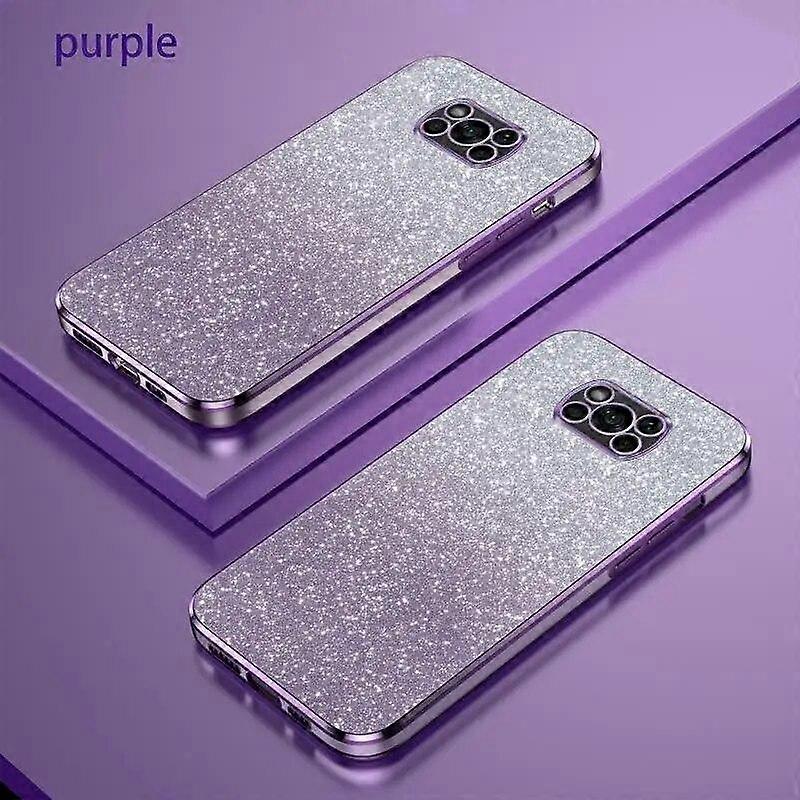 Pocox3 X3pro Luxury Glitter Gradient Plating Case For Xiaomi Mi Poco X3 Pro Nfc Gt 5g M3 M4 Women Silicone Shockproof Back Cover