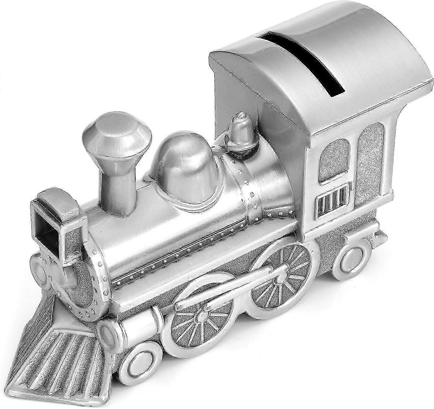 子供のためのかわいい列車スタイルの金属貯金箱、若い貯蓄者のための銀貨貯蓄ボックス