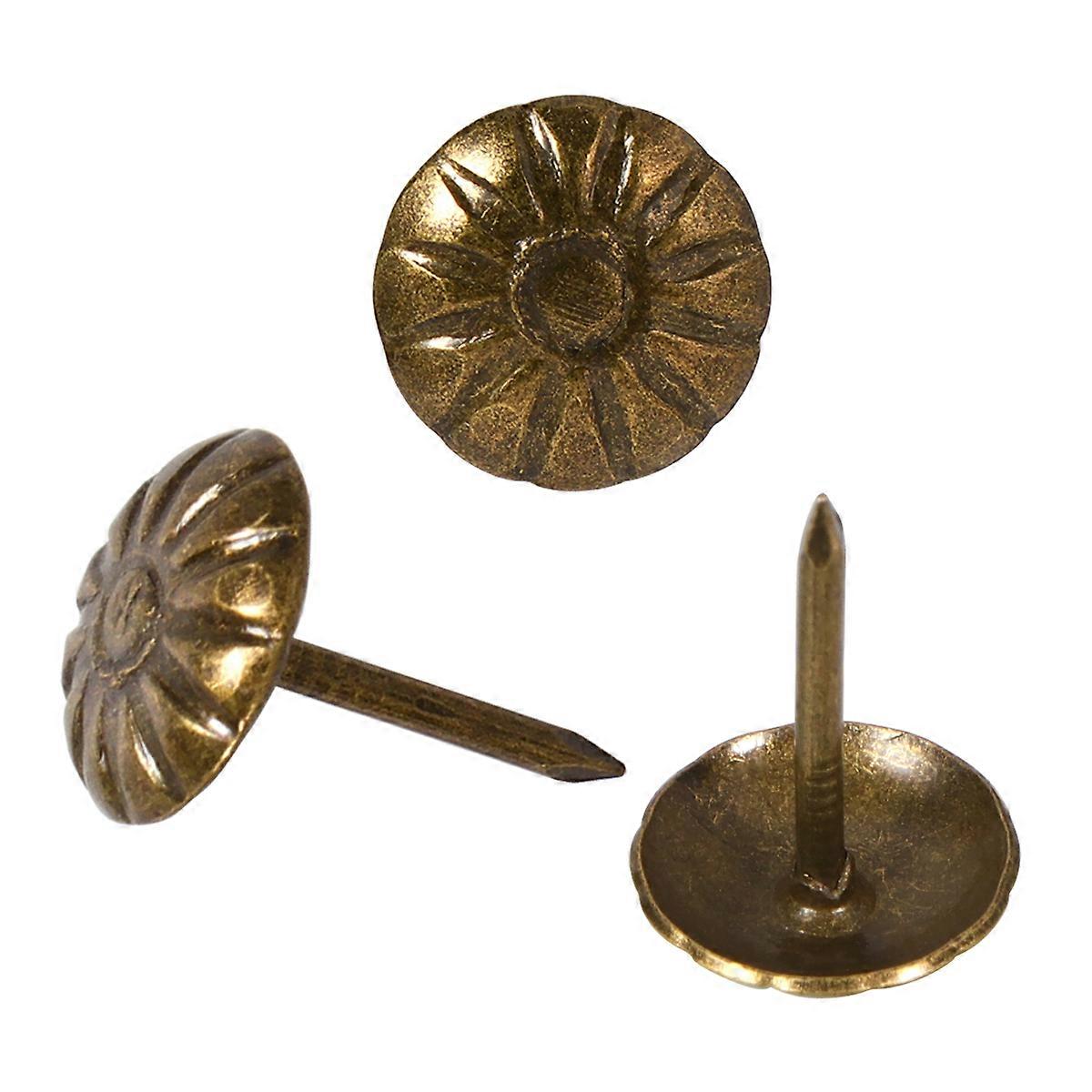 100pcs Retro Brass Color Upholstery Thumbtacks for Sofa, Furniture, and DIY Home Decor Projects