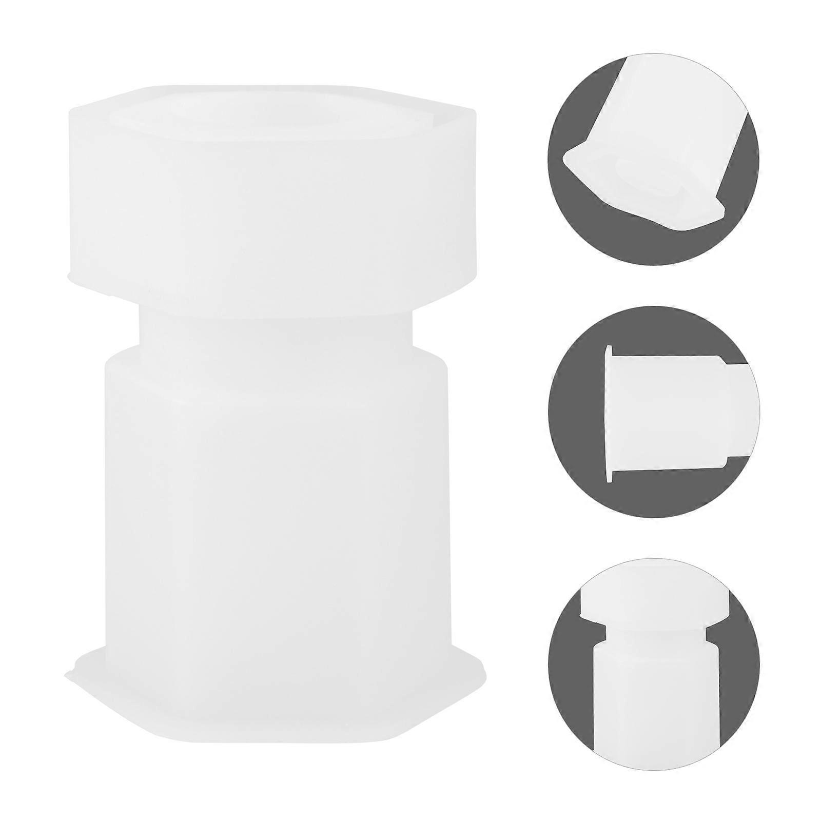 DIY Planter Pot Mold Hexagonal Prism White 8X8.8CM Non-Stick Surface Storage Solution 1Set