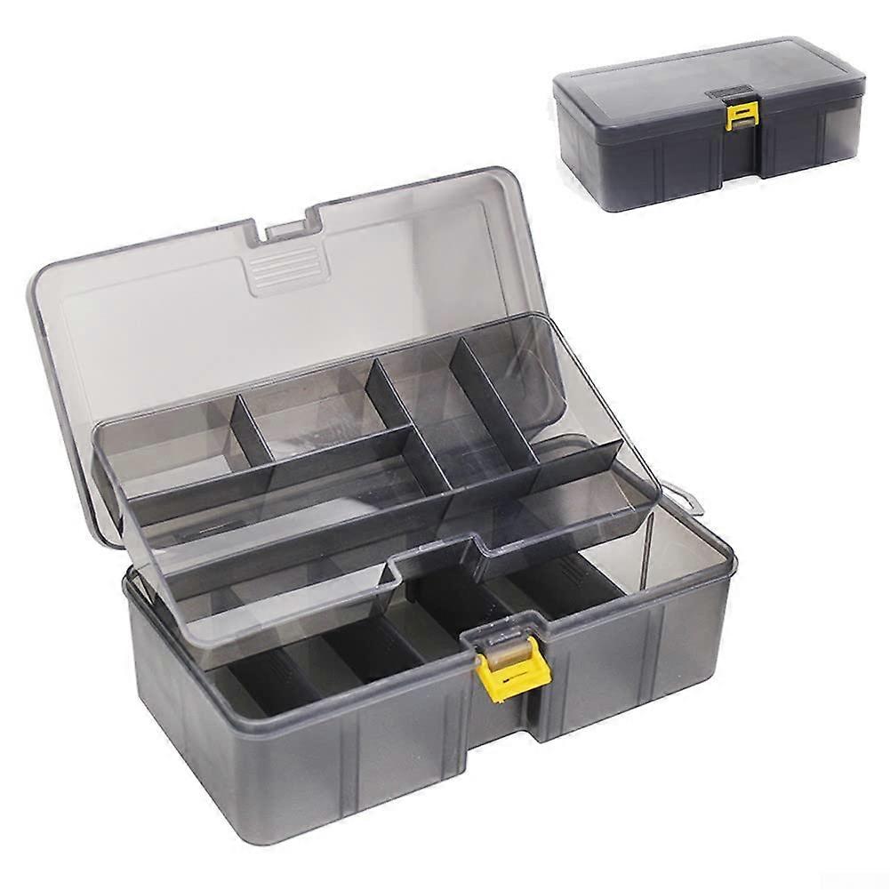 Bait Tackle Box Double Layer Fishing Tackle Adjustable Bait Hook Box for Fishing,21.5126.7cm