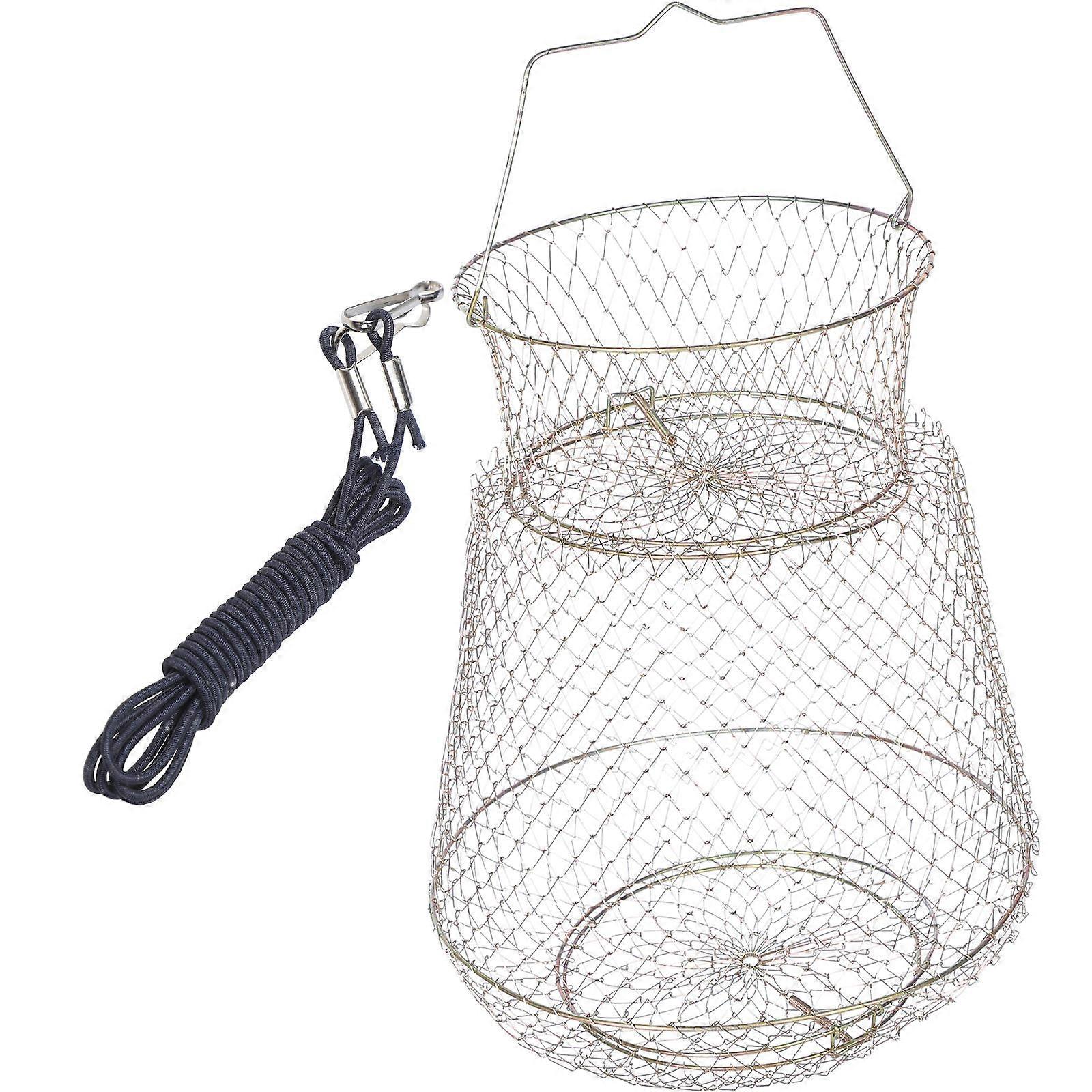 Fishing Net Large Capacity Fish Locating Basket Round Shape Prevent Fish Death For Stream Fishing 1Pcs
