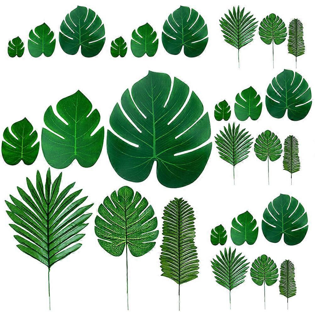 1 Set Realistic Monstera Leaf Artificial Ornament for Wedding, Home & Party Decorations – Lifelike Faux Greenery with Natural Palm Leaf Design