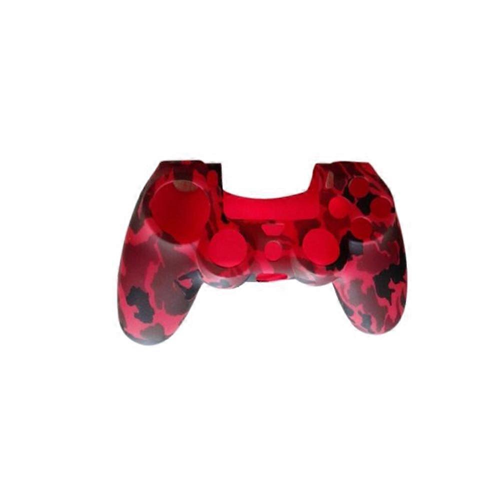 Grip Case For Gaming Controller Silicone Rubber Protective Cover Camouflage Red Secure Fit 1Set