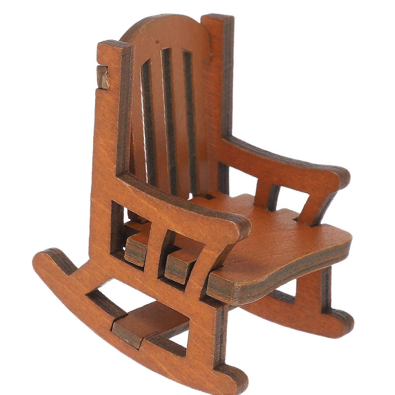 Miniature Rocking Chair Furniture For Collectors And Hobbyists 6.00X5.00X4.20CM Adorable Mini Furniture Ornament 1Pack