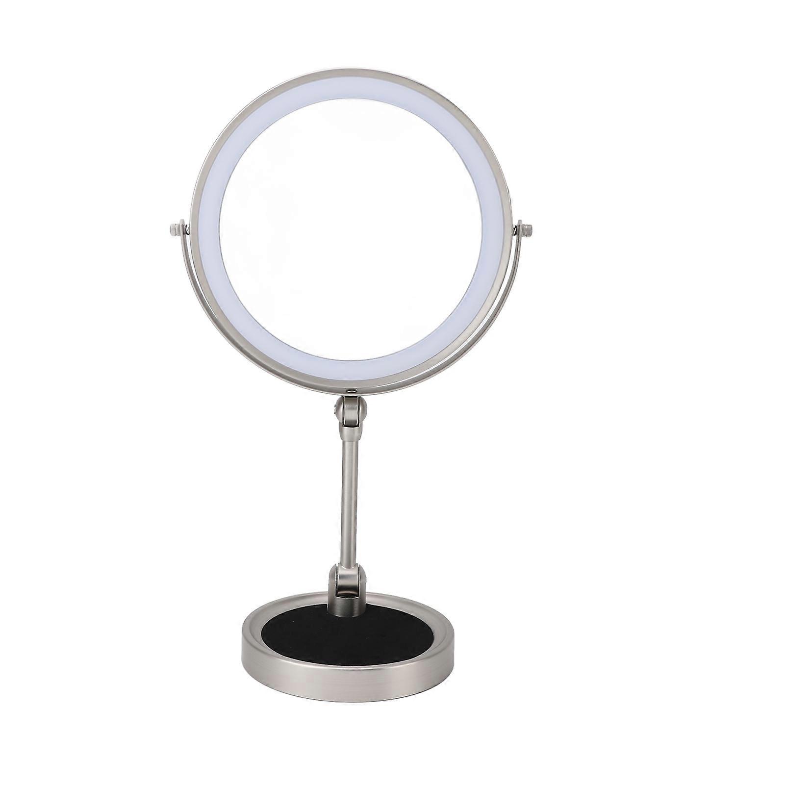 9 Inch Makeup Mirror with LED Light, Foldable, Rechargeable, Touch, Double-Sided, 360 Degree Rotation, Magnifying, for Travel and Cosmetic
