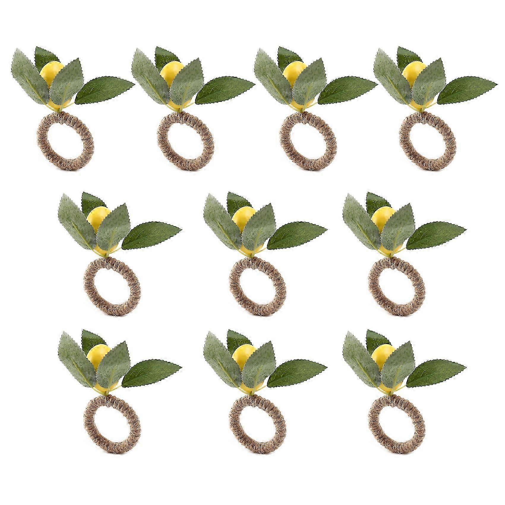 10PCSフェイクレモンバインナプキンリング結婚式、ディナー、宴会