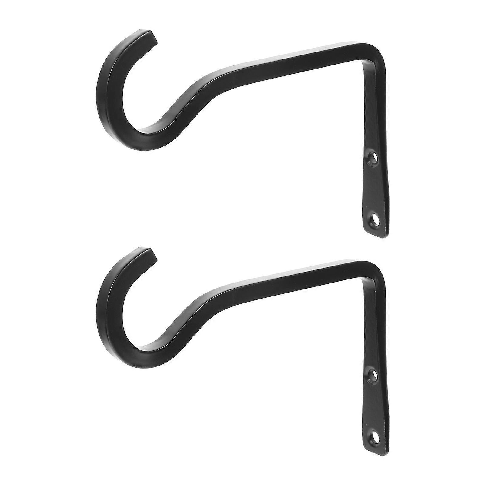 Flowerpot Hanging Brackets Plant Bracket Hooks Balcony Iron Space-saving 2Pcs