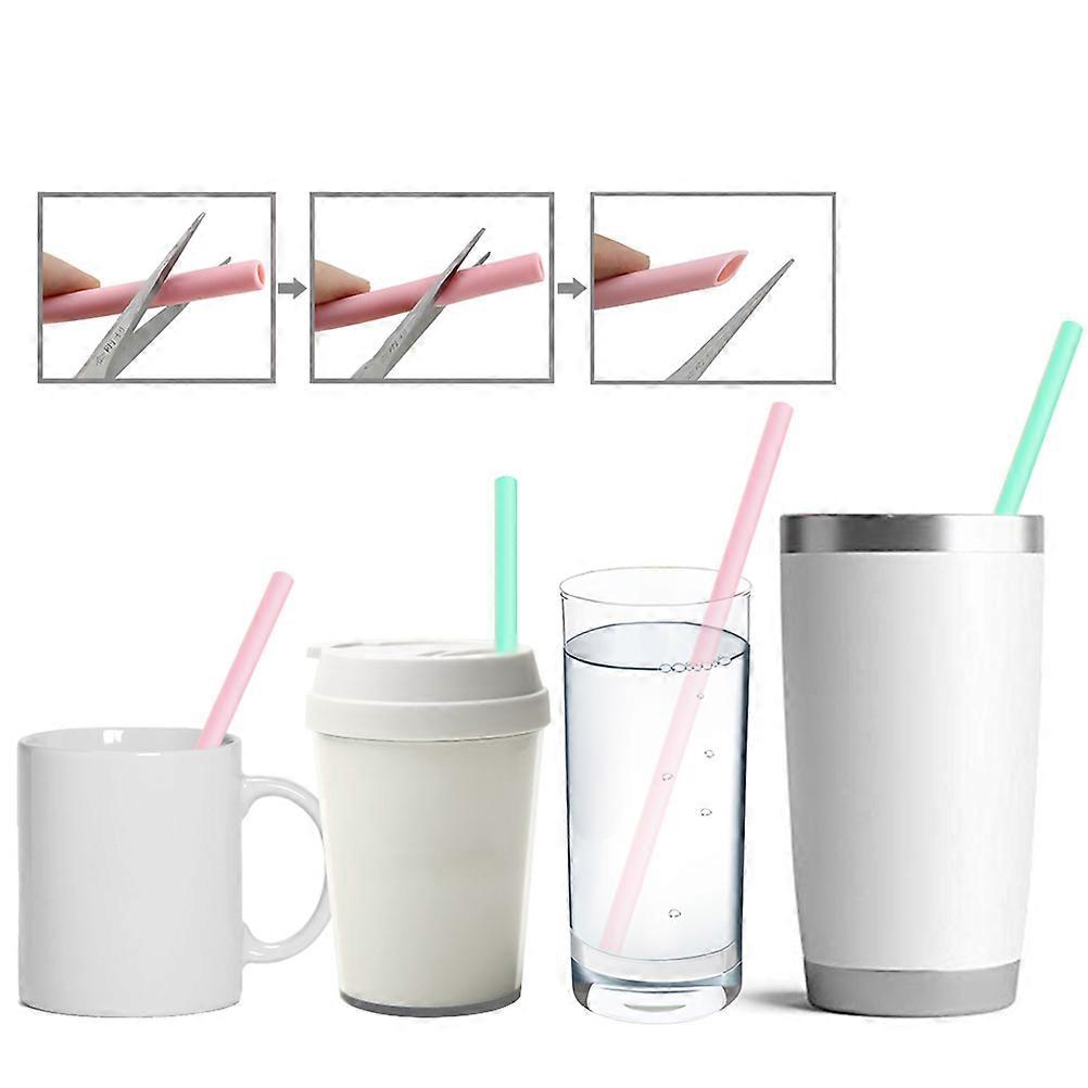 Pink Silicone Pipettes Drinking Straws Daily Use 1Set