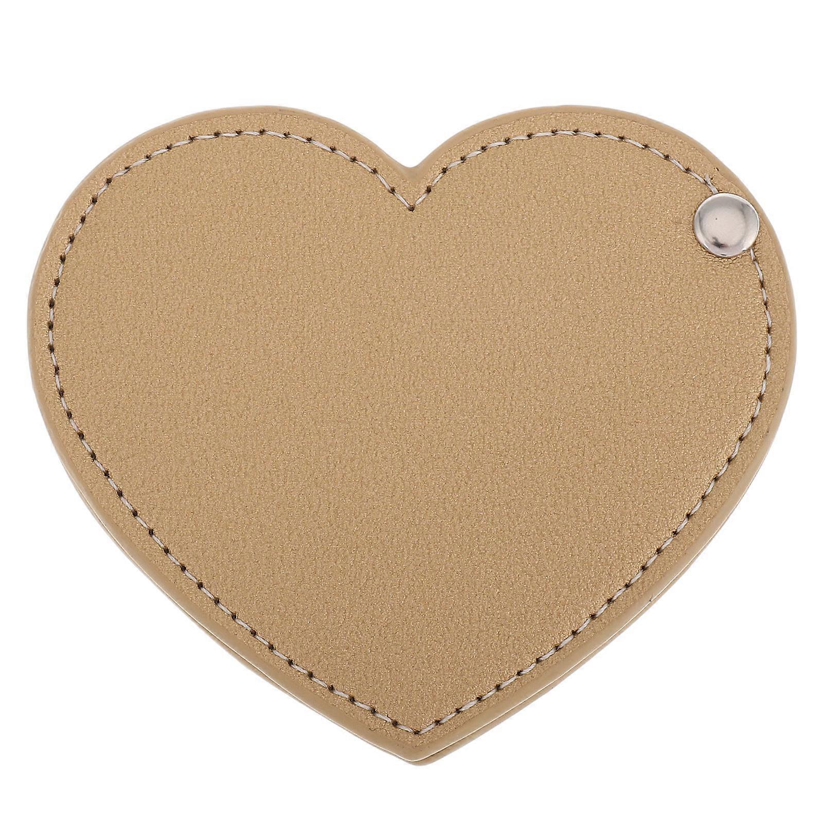 Heart Shaped Portable Pocket Mirror with PU Cover – Elegant Compact Mirror for Women, Travel Makeup Essential, Small and Practical for Handbag Use