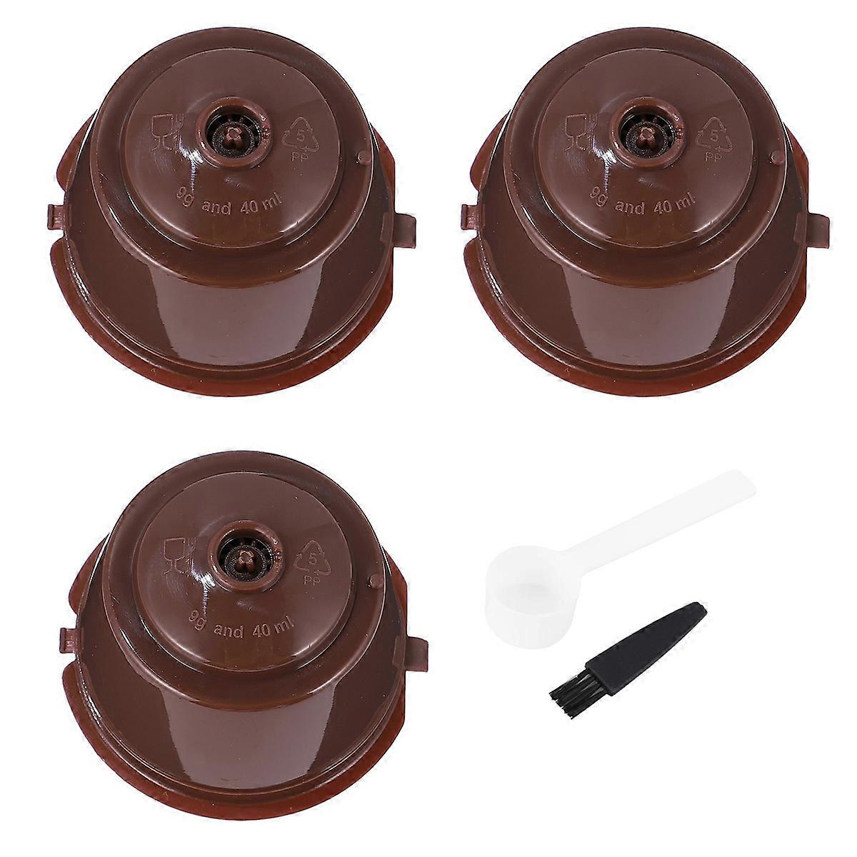 Reusable Coffee Filters Brush Spoon Set Home Store Gusto Compatible Filtering Cleaning 5.1x5.1x3.1cm 1Set