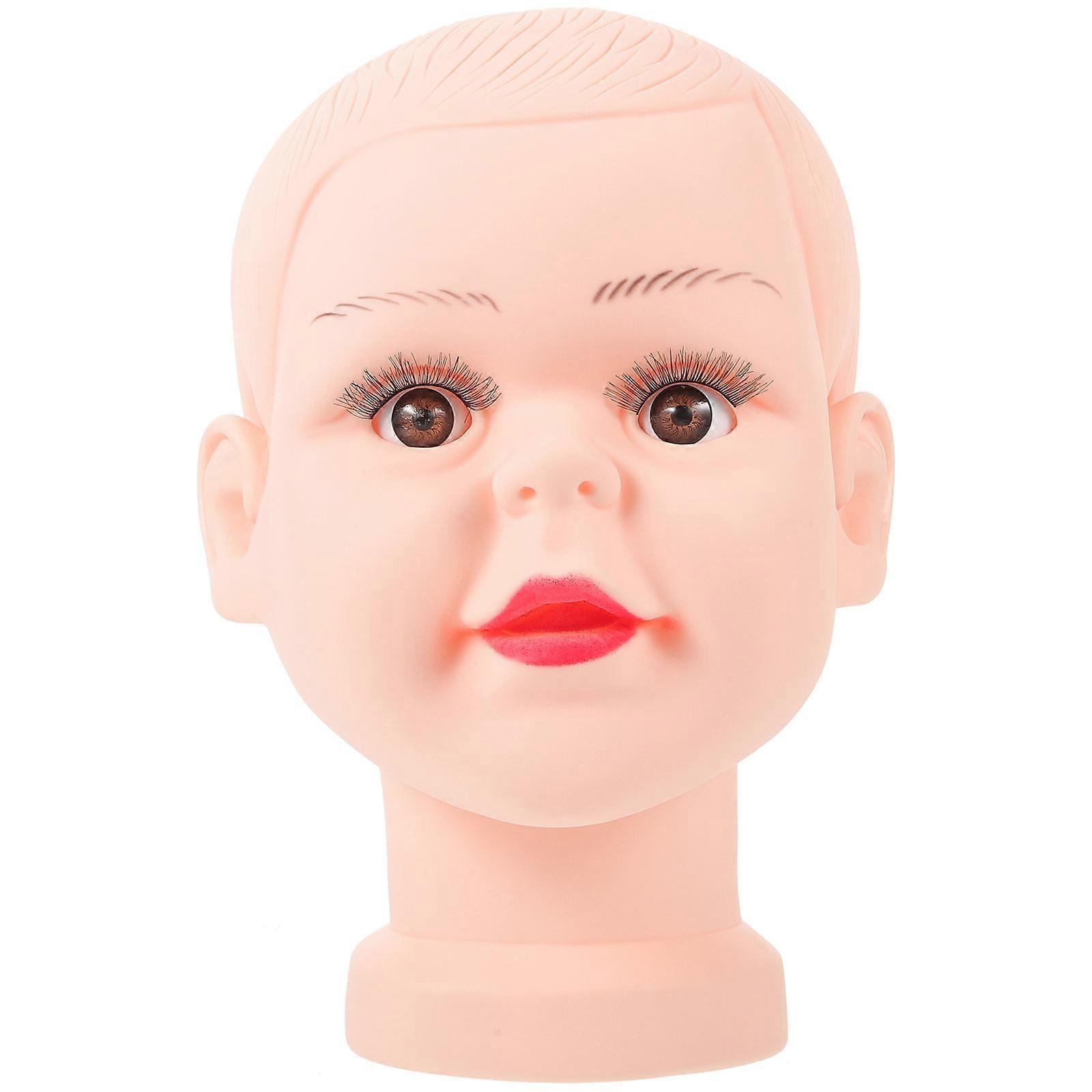 Mannequin Head Hat Display Round Shape PVC Material for Salon Use Kids Hat Wig Glasses 1Pcs