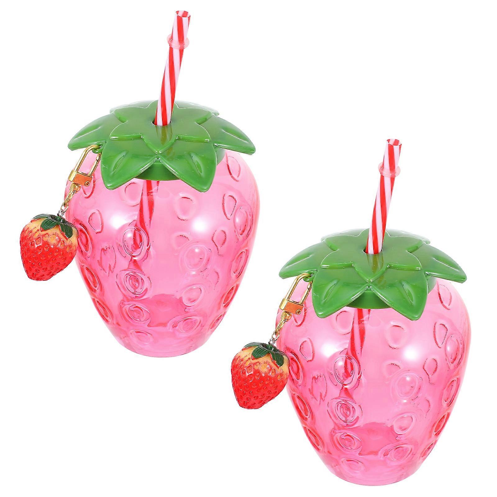 Drinking Cups Pretty Strawberry Shape For Birthday Parties 2Pcs